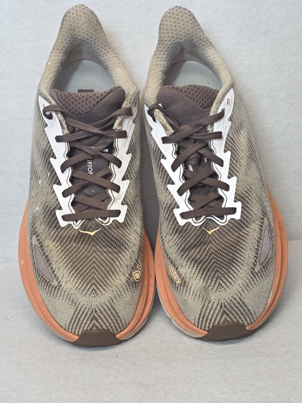 Hoka Women’s Athletic Shoes - Brown & Orange Clifton 9 Gtx #0004